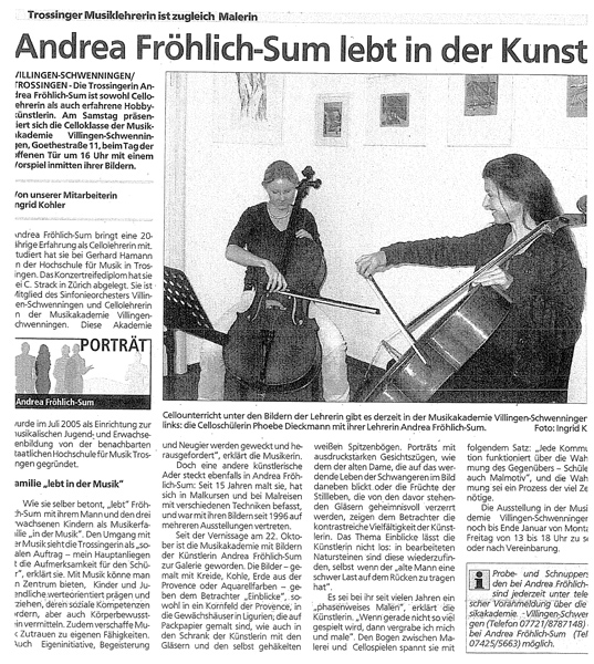 Zeitungs-Portrait Andrea Fröhlich-Sum